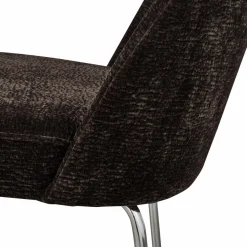 Woood Vogue eetkamerstoel 3d chenille donkerbruin chrome poot