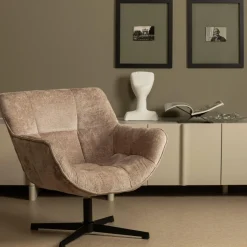 Woood Wibo draaifauteuil taupe