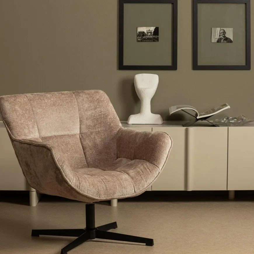 Woood Wibo draaifauteuil taupe