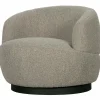 Woood Woolly draaifauteuil bouclé naturel gemeleerd