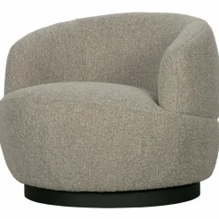 Woood Woolly draaifauteuil bouclé naturel gemeleerd