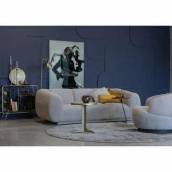 Woood Woolly draaifauteuil bouclé naturel gemeleerd