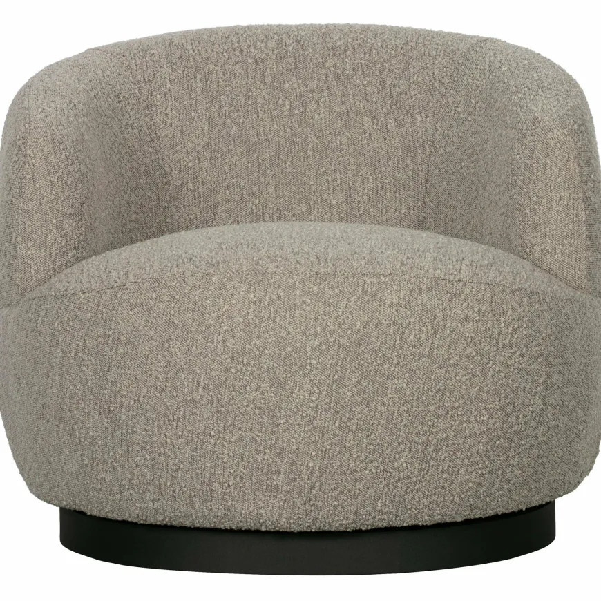 Woood Woolly draaifauteuil bouclé naturel gemeleerd