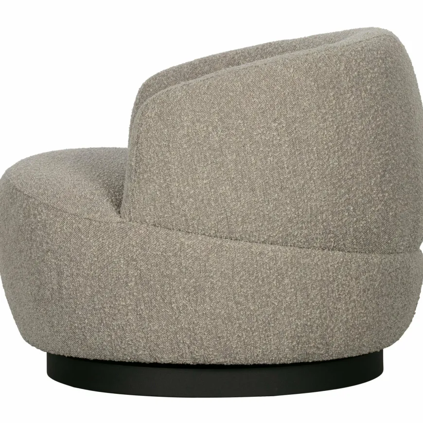 Woood Woolly draaifauteuil bouclé naturel gemeleerd