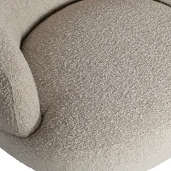 Woood Woolly draaifauteuil bouclé naturel gemeleerd