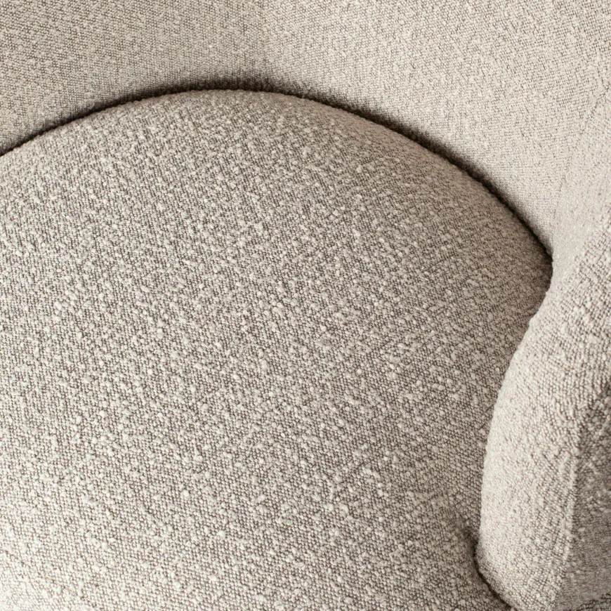 Woood Woolly draaifauteuil bouclé naturel gemeleerd