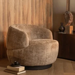 Woood Woolly draaifauteuil chenille zand