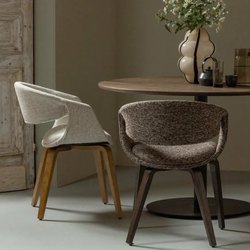 Woood Yossi eetkamerstoel naturel met houten poot naturel