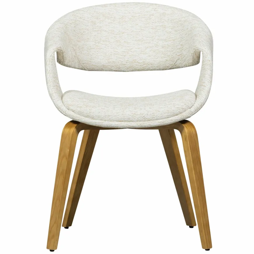 Woood Yossi eetkamerstoel naturel met houten poot naturel
