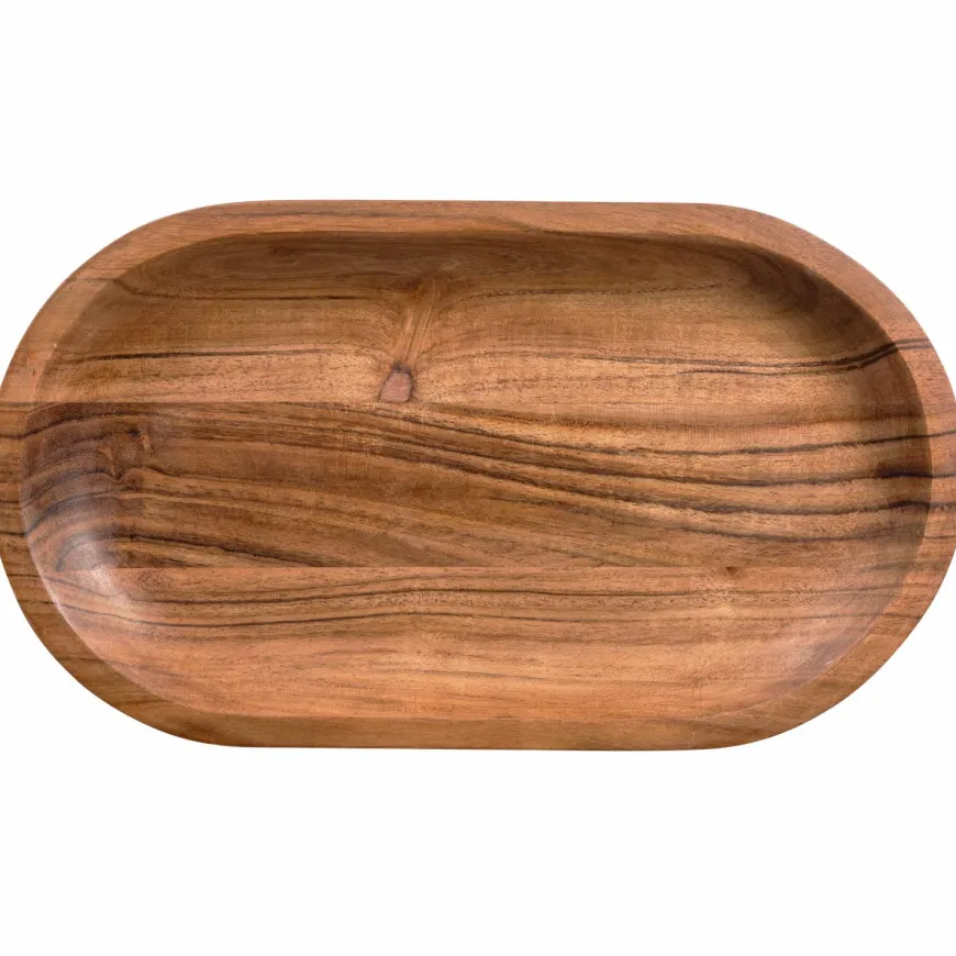 Woood YUKI serveerplank ovaal acacia hout naturel