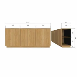 Woood ZUMA dressoir 200CM eiken transparant [fsc]