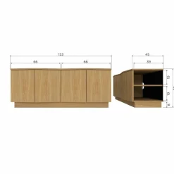Woood ZUMA TV meubel 133CM eiken transparant [fsc]