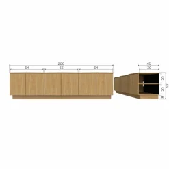 Woood ZUMA TV meubel 200CM eiken transparant [fsc]